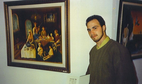 הלל כאשר היה צעיר עם תמונה שצייר