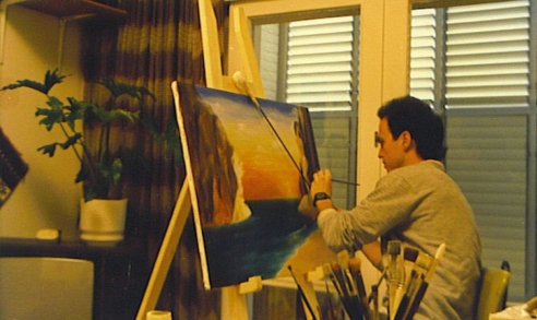 הלל לזרוב מצייר כאשר היה צעיר