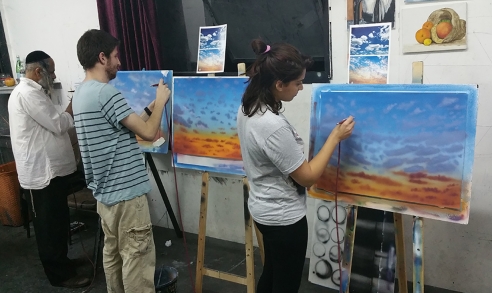 ציור של השמיים במכחול אוויר