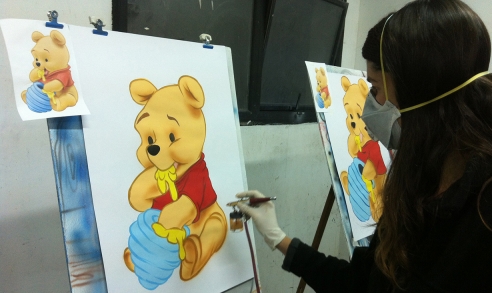 ציור באיירבראש את פו הדב