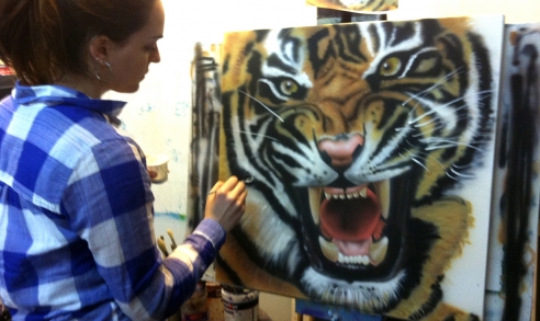 ציור של נמר באיירבראש