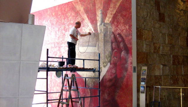 ציור מגדל דוד בתהליך