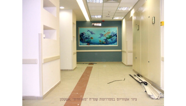 ציור קיר אקווריום קופת חולים מאוחדת