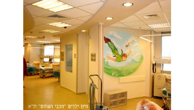 ציור קיר בחדר מיון ילדים מכבי תל אביב