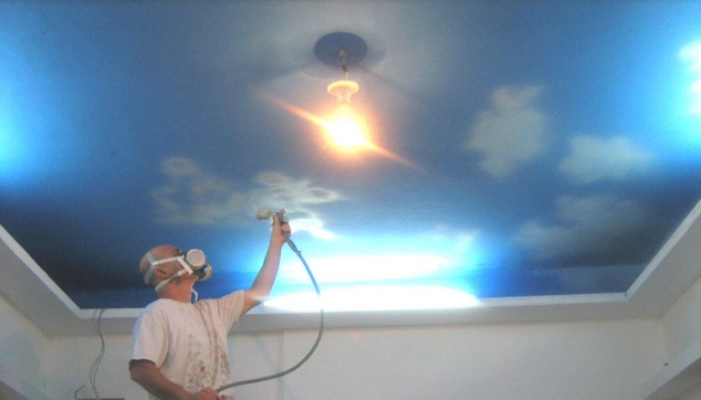 ציור של שמיים תקרה בתהליך