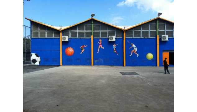ציורי קיר באולמות ספורט