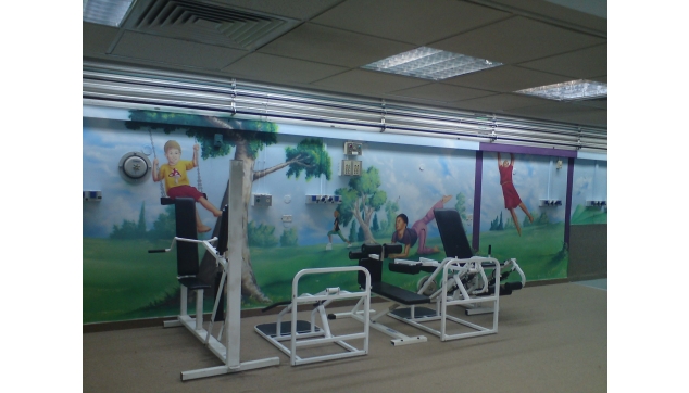 ציורי קיר בחדר פעילות בבית חולים