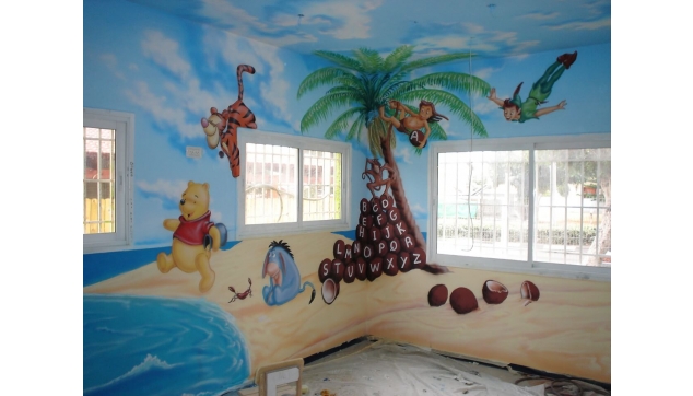 ציורי קיר לגני ילדים ומשחקיות