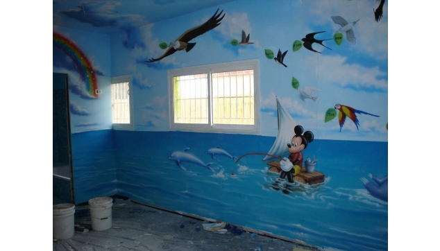 ציורי קיר לגני ילדים ומשחקיות