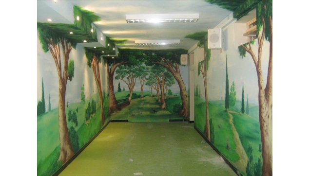 ציורי קיר מסדרונות וכיתות מעוצבות