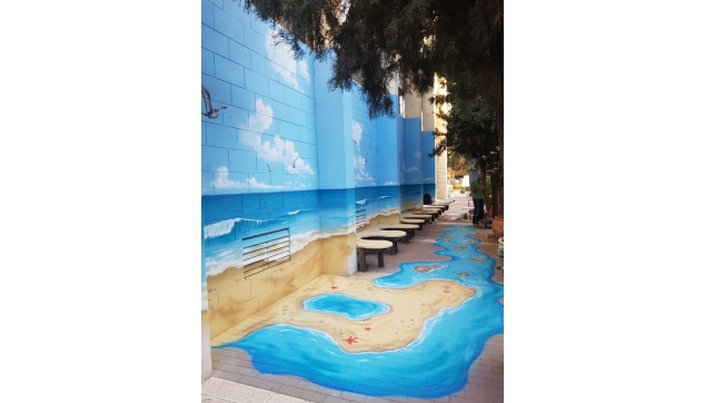 ציורי רצפה בבתי ספר ובגני שעשועים