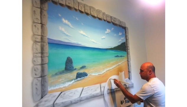 ‏‏ציורי קיר במהלך העבודה